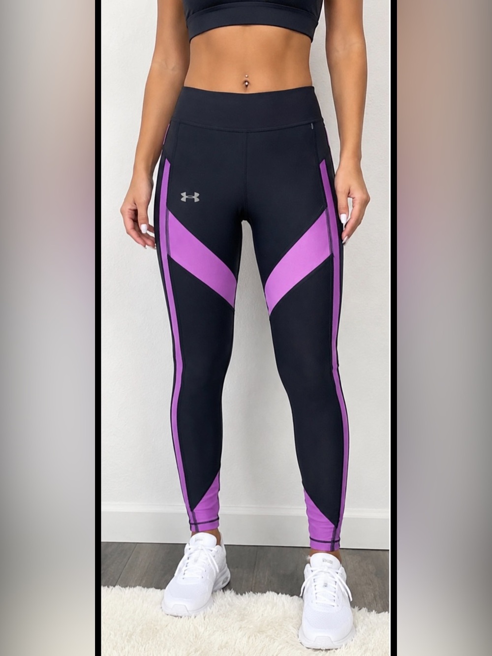 Under Armour HeatGear Compression Leggings SM Black Athletic Workout Pants